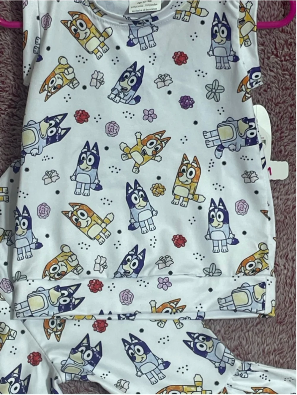 Girls Little Britches Matching Set 12-18 Months White Blue Bluey Print